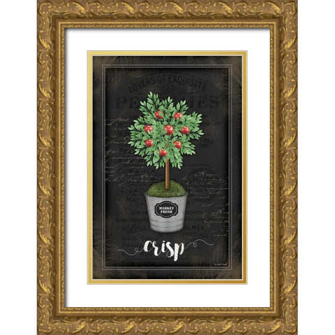 Apple Topiary Gold Ornate Wood Framed Art Print with Double Matting by Pugh, Jennifer