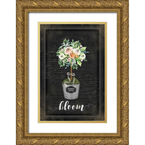 Floral Topiary III Gold Ornate Wood Framed Art Print with Double Matting by Pugh, Jennifer