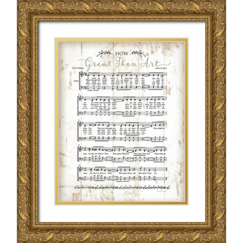 How Great Thou Art Gold Ornate Wood Framed Art Print with Double Matting by Pugh, Jennifer