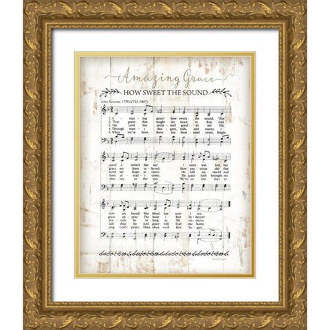 Amazing Grace Gold Ornate Wood Framed Art Print with Double Matting by Pugh, Jennifer