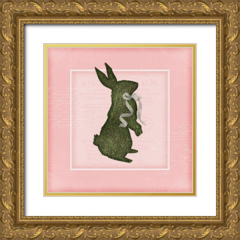 Bunny - Pink Gold Ornate Wood Framed Art Print with Double Matting by Pugh, Jennifer