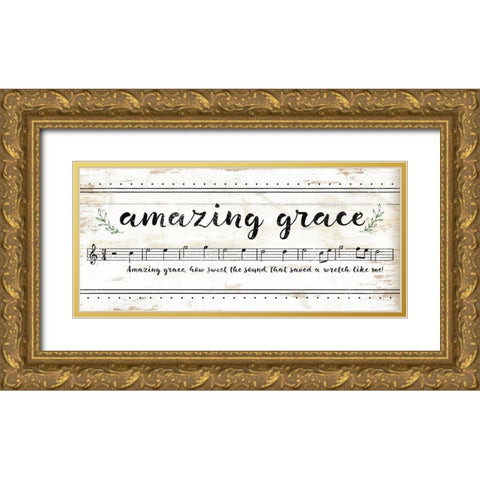 Amazing Grace Gold Ornate Wood Framed Art Print with Double Matting by Pugh, Jennifer