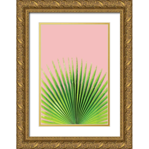 Pink Palm I Gold Ornate Wood Framed Art Print with Double Matting by Pugh, Jennifer