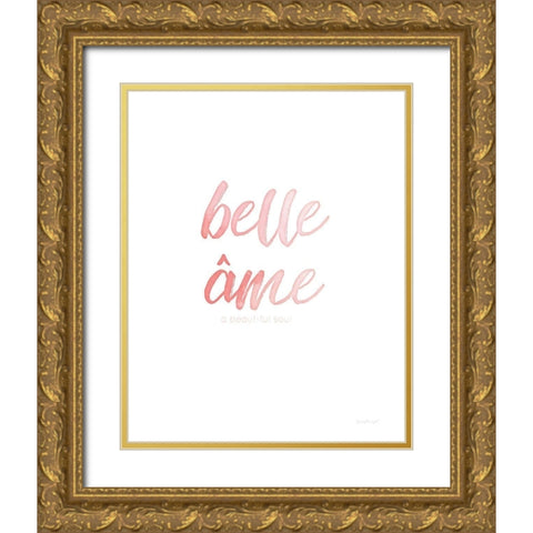 Belle Ame Gold Ornate Wood Framed Art Print with Double Matting by Pugh, Jennifer