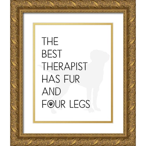 The Best Therapist Gold Ornate Wood Framed Art Print with Double Matting by Pugh, Jennifer