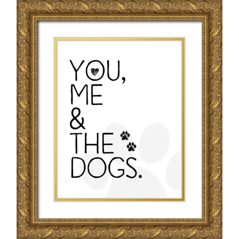 You, Me and The Dogs Gold Ornate Wood Framed Art Print with Double Matting by Pugh, Jennifer