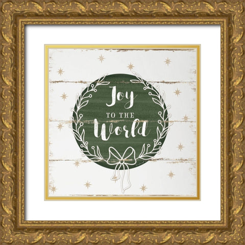 Joy to the World Gold Ornate Wood Framed Art Print with Double Matting by Pugh, Jennifer
