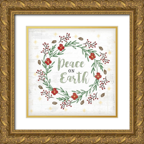 Peace on Earth Gold Ornate Wood Framed Art Print with Double Matting by Pugh, Jennifer