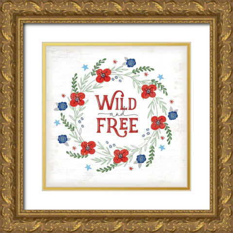 Wild and Free Gold Ornate Wood Framed Art Print with Double Matting by Pugh, Jennifer