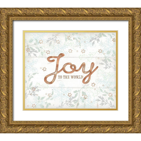 Joy Gold Ornate Wood Framed Art Print with Double Matting by Pugh, Jennifer