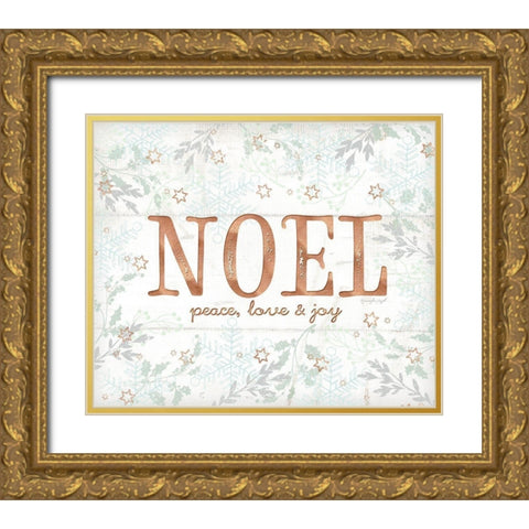 Noel Gold Ornate Wood Framed Art Print with Double Matting by Pugh, Jennifer