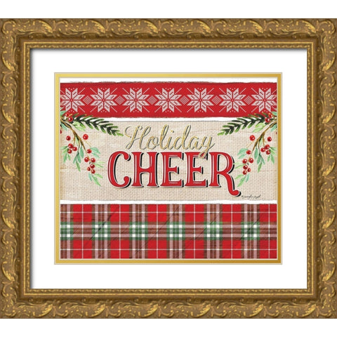 Holiday Cheer Gold Ornate Wood Framed Art Print with Double Matting by Pugh, Jennifer