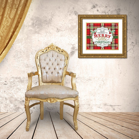 Have Yourself a Merry Gold Ornate Wood Framed Art Print with Double Matting by Pugh, Jennifer
