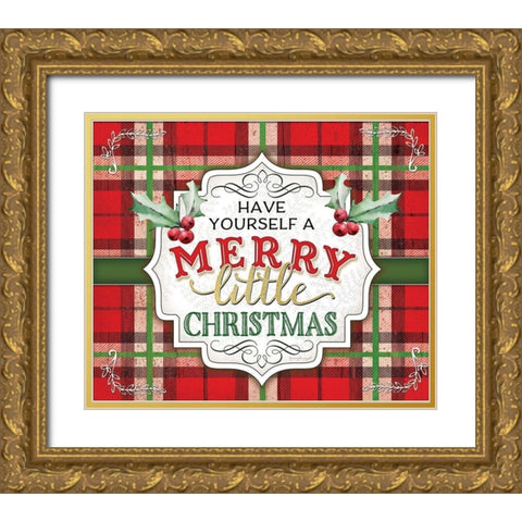 Have Yourself a Merry Gold Ornate Wood Framed Art Print with Double Matting by Pugh, Jennifer