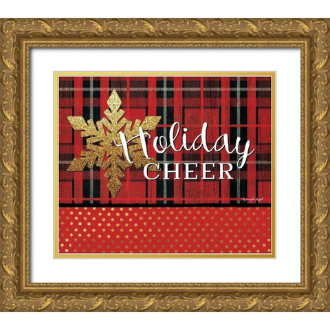 Holiday Cheer Gold Ornate Wood Framed Art Print with Double Matting by Pugh, Jennifer