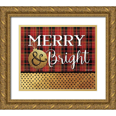 Merry and Bright Gold Ornate Wood Framed Art Print with Double Matting by Pugh, Jennifer