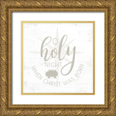 O Holy Night Gold Ornate Wood Framed Art Print with Double Matting by Pugh, Jennifer