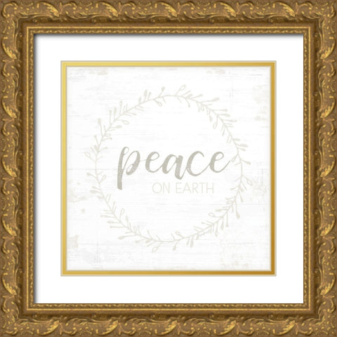 Peace on Earth Gold Ornate Wood Framed Art Print with Double Matting by Pugh, Jennifer