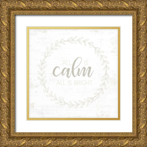 All is Calm Gold Ornate Wood Framed Art Print with Double Matting by Pugh, Jennifer