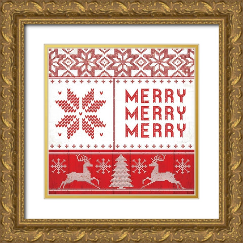 Nordic Christmas I Gold Ornate Wood Framed Art Print with Double Matting by Pugh, Jennifer