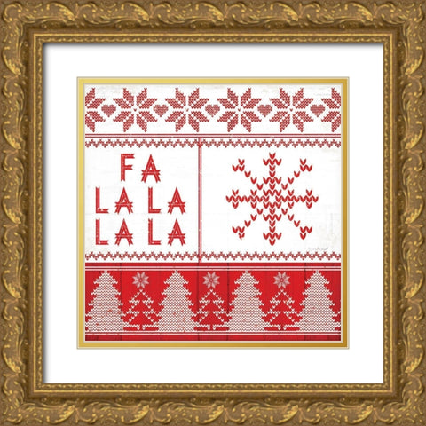 Nordic Christmas III Gold Ornate Wood Framed Art Print with Double Matting by Pugh, Jennifer