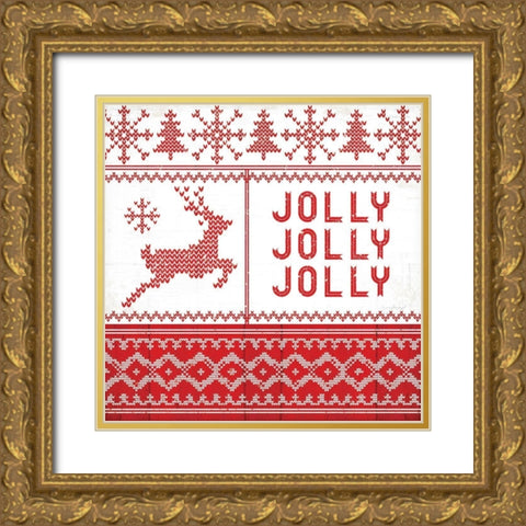 Nordic Christmas IV Gold Ornate Wood Framed Art Print with Double Matting by Pugh, Jennifer