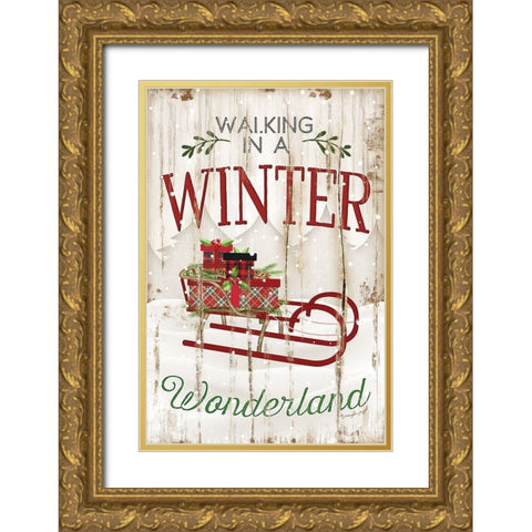 Winter Wonderland Gold Ornate Wood Framed Art Print with Double Matting by Pugh, Jennifer