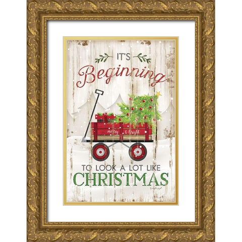 Its Beginning to Look A Lot Like Gold Ornate Wood Framed Art Print with Double Matting by Pugh, Jennifer