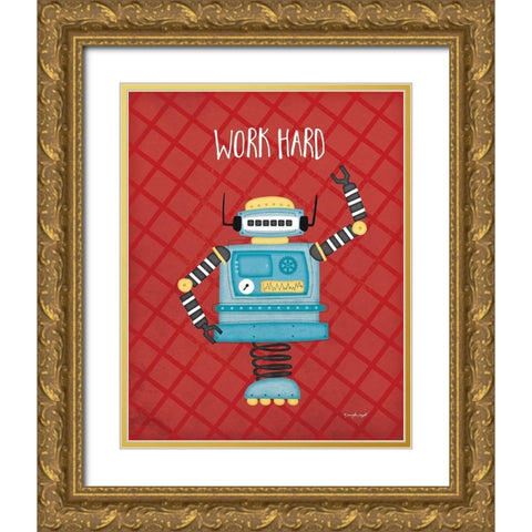 Work Bot Gold Ornate Wood Framed Art Print with Double Matting by Pugh, Jennifer