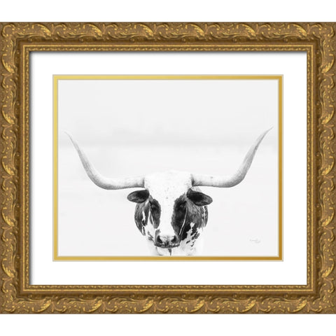 Longhorn Gold Ornate Wood Framed Art Print with Double Matting by Pugh, Jennifer