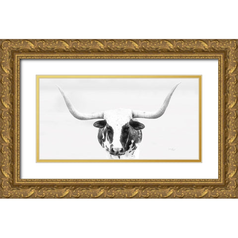 Longhorn Gold Ornate Wood Framed Art Print with Double Matting by Pugh, Jennifer