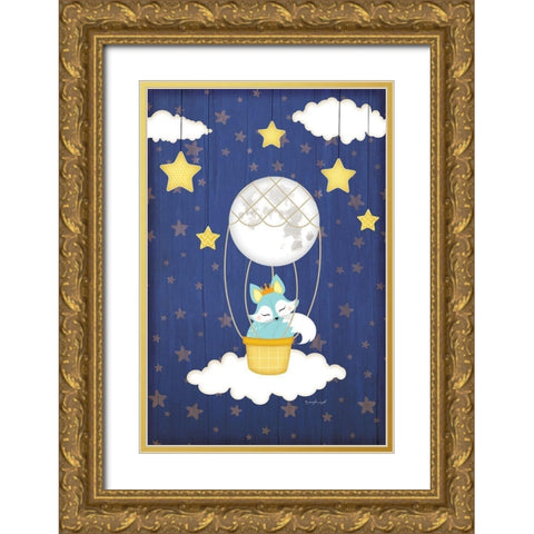 I Love You to the Moon Gold Ornate Wood Framed Art Print with Double Matting by Pugh, Jennifer