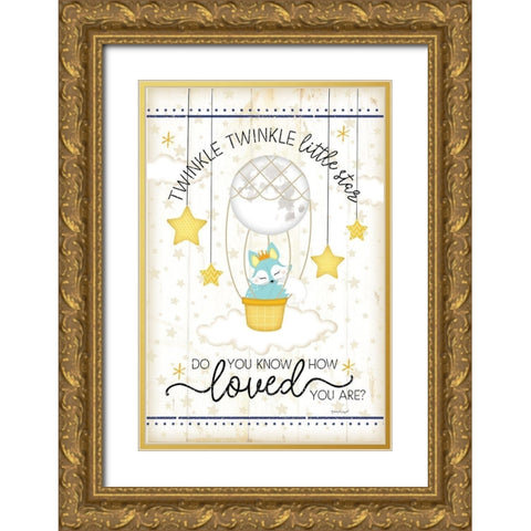 Twinkle Twinkle Gold Ornate Wood Framed Art Print with Double Matting by Pugh, Jennifer