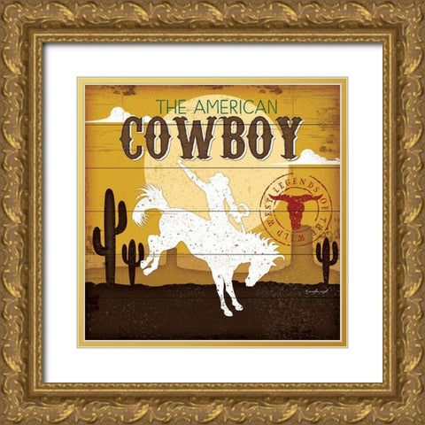 The American Cowboy Gold Ornate Wood Framed Art Print with Double Matting by Pugh, Jennifer