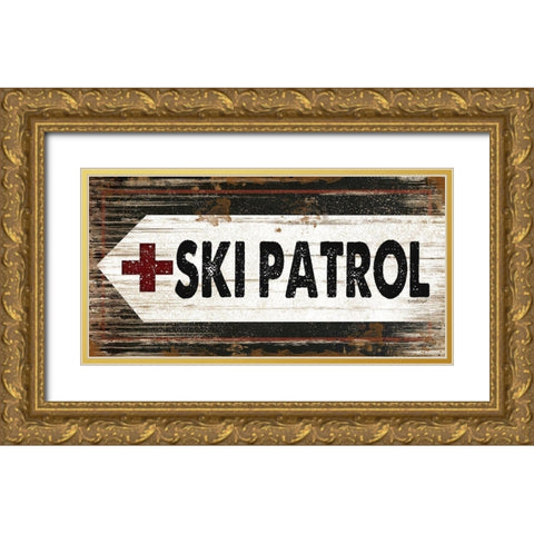 Ski Patrol Gold Ornate Wood Framed Art Print with Double Matting by Pugh, Jennifer