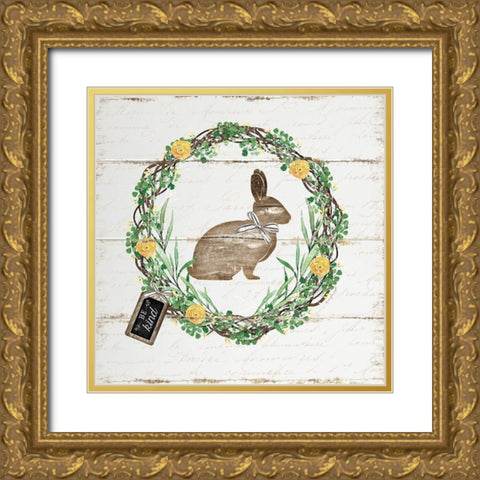 Spring Wreath I Gold Ornate Wood Framed Art Print with Double Matting by Pugh, Jennifer