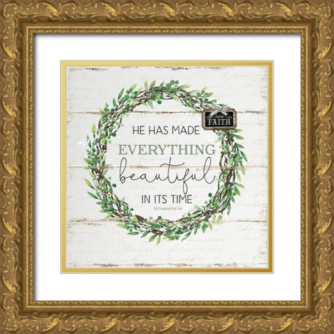 He Has Made Everything Beautiful Gold Ornate Wood Framed Art Print with Double Matting by Pugh, Jennifer