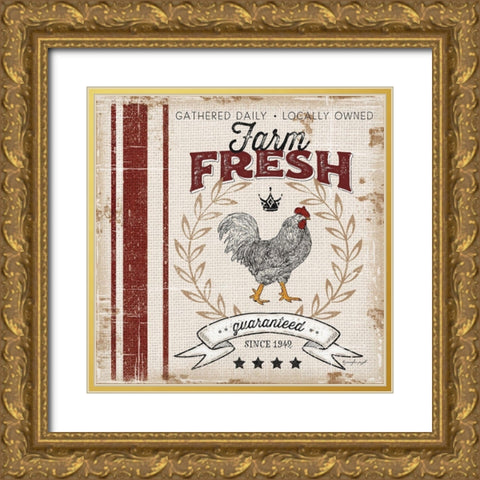 Farm Fresh Gold Ornate Wood Framed Art Print with Double Matting by Pugh, Jennifer