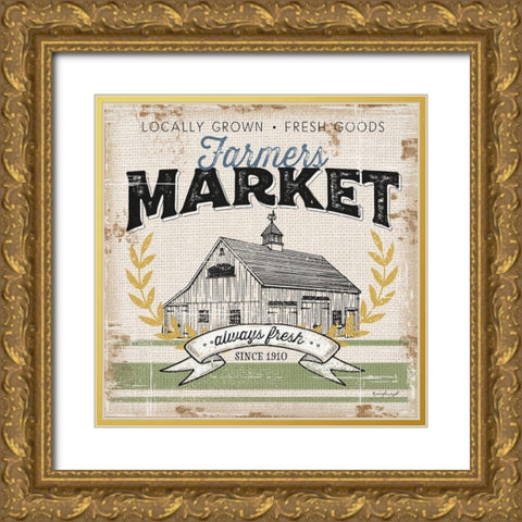 Farmers Market Gold Ornate Wood Framed Art Print with Double Matting by Pugh, Jennifer