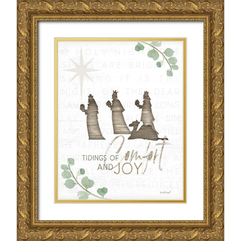 Tidings of Comfort and Joy Gold Ornate Wood Framed Art Print with Double Matting by Pugh, Jennifer