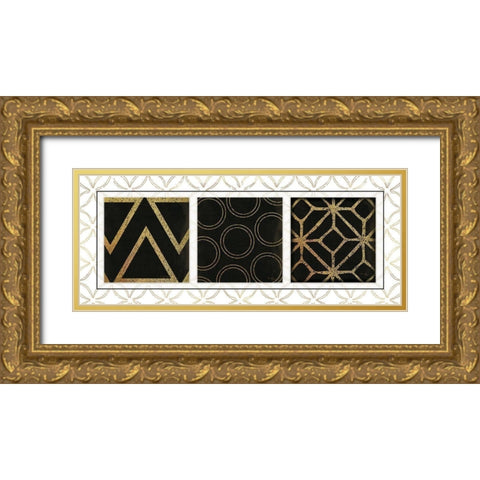 BW Gold Panel II Gold Ornate Wood Framed Art Print with Double Matting by Pugh, Jennifer