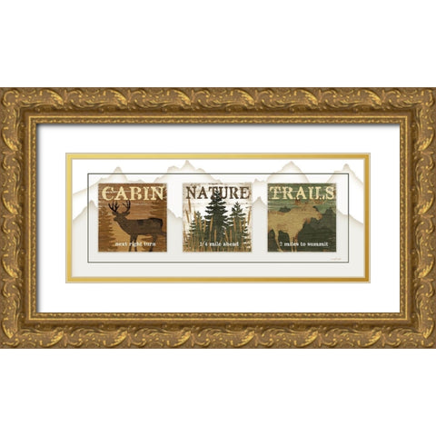 Cabin Panel Gold Ornate Wood Framed Art Print with Double Matting by Pugh, Jennifer