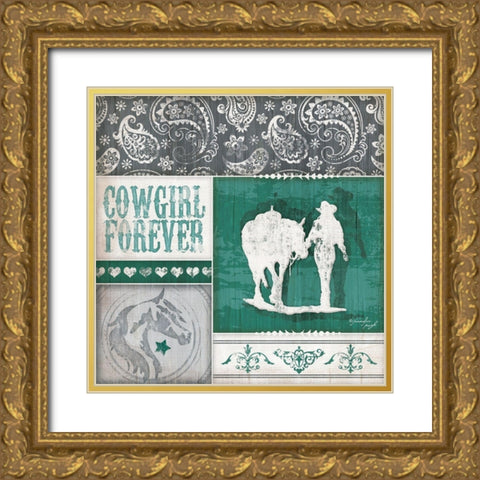 Cowgirl Forever Gold Ornate Wood Framed Art Print with Double Matting by Pugh, Jennifer