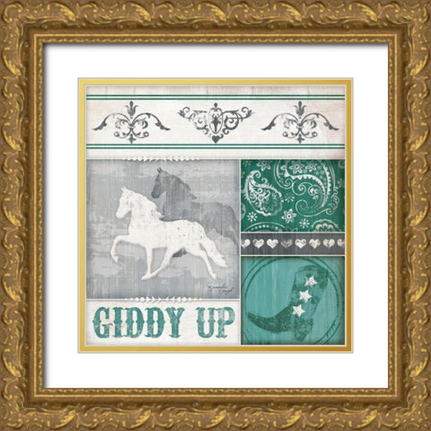 Giddy Up Gold Ornate Wood Framed Art Print with Double Matting by Pugh, Jennifer