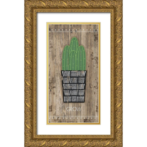 Grow Gold Ornate Wood Framed Art Print with Double Matting by Pugh, Jennifer