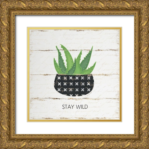 Stay Wild Gold Ornate Wood Framed Art Print with Double Matting by Pugh, Jennifer