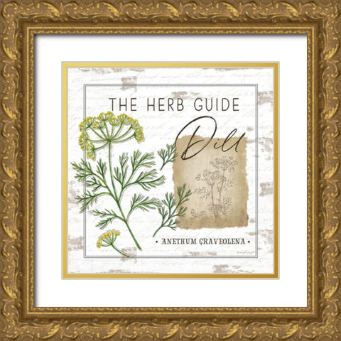 Herb Guide - Dill Gold Ornate Wood Framed Art Print with Double Matting by Pugh, Jennifer