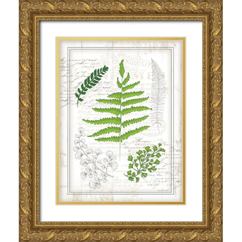 Ferns I Gold Ornate Wood Framed Art Print with Double Matting by Pugh, Jennifer