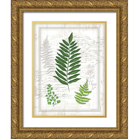 Ferns II Gold Ornate Wood Framed Art Print with Double Matting by Pugh, Jennifer