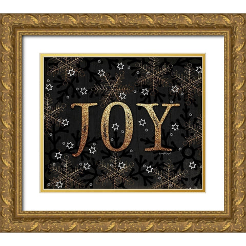 Joy Gold Ornate Wood Framed Art Print with Double Matting by Pugh, Jennifer